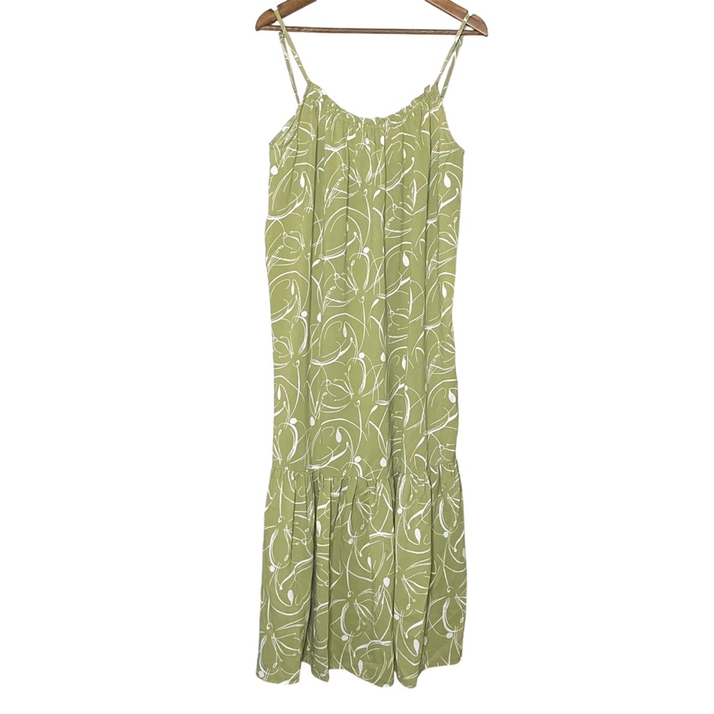 Lush Flounced Maxi Lounge Dress‎ Lime Green M